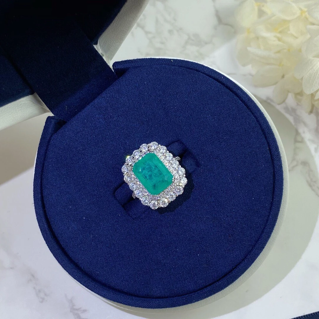 Classic 100% 925 Sterling Silver Paraiba Tourmaline Created Moissanite Gemstone Engagement Vintage Ring For Women Fine Jewelry
Classic 100% 925 Sterling Silver Paraiba Tourmaline Created Moissanite Gemstone Engagement Vintage Ring For Women Fine Jewelry