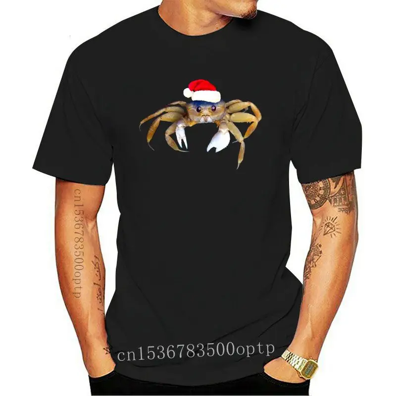 Brand New Cute Men Crabby Christmas Black T Shirt Little Crab Wear Hat Cartoon Print T Shirt Custom For Birthday Gift Text
Brand New Cute Men Crabby Christmas Black T Shirt Little Crab Wear Hat Cartoon Print T Shirt Custom For Birthday Gift Text