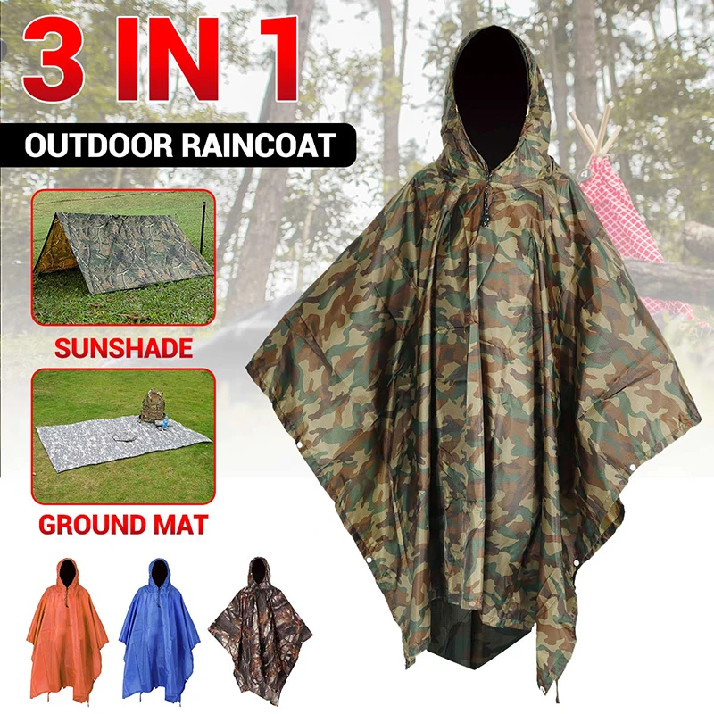 3 in 1 Portable Sunshade Camping Tarp Ground Mat Raincoat Outdoor Waterproof Rain Poncho Backpack Cover For Hiking Picnic Tent
3 in 1 Portable Sunshade Camping Tarp Ground Mat Raincoat Outdoor Waterproof Rain Poncho Backpack Cover For Hiking Picnic Tent
