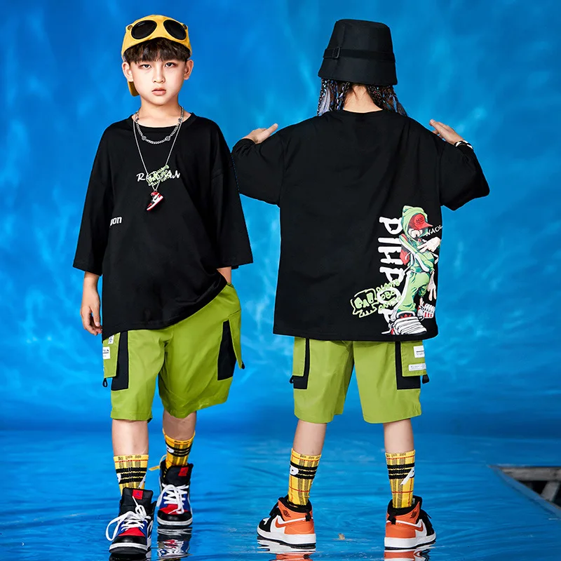 Kid Hip Hop Clothing Black Graphic Tee Long Oversized T Shirt Top Summer Running Shorts for Girl Boy Dance Costume Clothes Wear
Kid Hip Hop Clothing Black Graphic Tee Long Oversized T Shirt Top Summer Running Shorts for Girl Boy Dance Costume Clothes Wear
