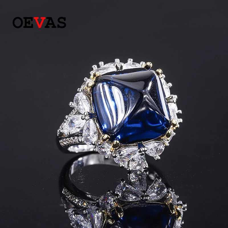 OEVAS 100% 925 Sterling Silver 14*14mm Tanzanite Sapphire Sugar Tower Full High Carbon Diamond Rings For Women Fine Jewelry Gift
OEVAS 100% 925 Sterling Silver 14*14mm Tanzanite Sapphire Sugar Tower Full High Carbon Diamond Rings For Women Fine Jewelry Gift