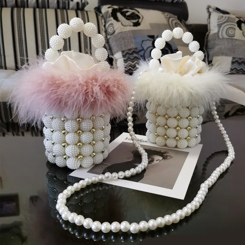 Faux Fur big Pearl Bucket Handbag Women New Elegant Hand Woven Bayberry Shaped Beaded Ball Shoulder Bag For Wedding Party
Faux Fur big Pearl Bucket Handbag Women New Elegant Hand Woven Bayberry Shaped Beaded Ball Shoulder Bag For Wedding Party