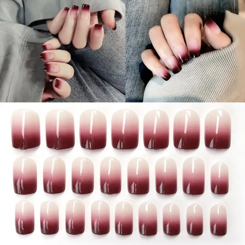 24pcs False Nails Artificial Tips With Glue Full Cover Press On Nails Gradient Color Nail Patch Glitter Fake Nail For Decoration
24pcs False Nails Artificial Tips With Glue Full Cover Press On Nails Gradient Color Nail Patch Glitter Fake Nail For Decoration