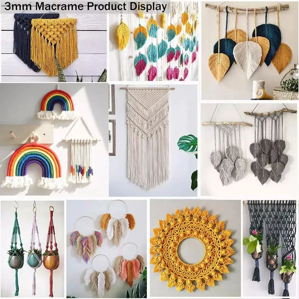 3mm 100% Cotton Cord Handmade Rope Twisted Macrame Thread String DIY Home Wedding Decoration Supply Plastic Film packaging 100m
3mm 100% Cotton Cord Handmade Rope Twisted Macrame Thread String DIY Home Wedding Decoration Supply Plastic Film packaging 100m