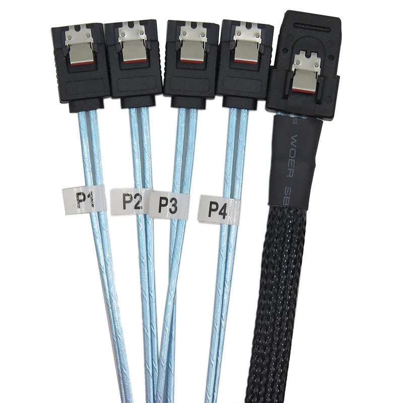 Top Internal Mini Sas 36Pin (Sff-8087) Male To 4X Sata 7Pin Female Fan-Out Cable 1-Meter (3.3Feet) | Электроника