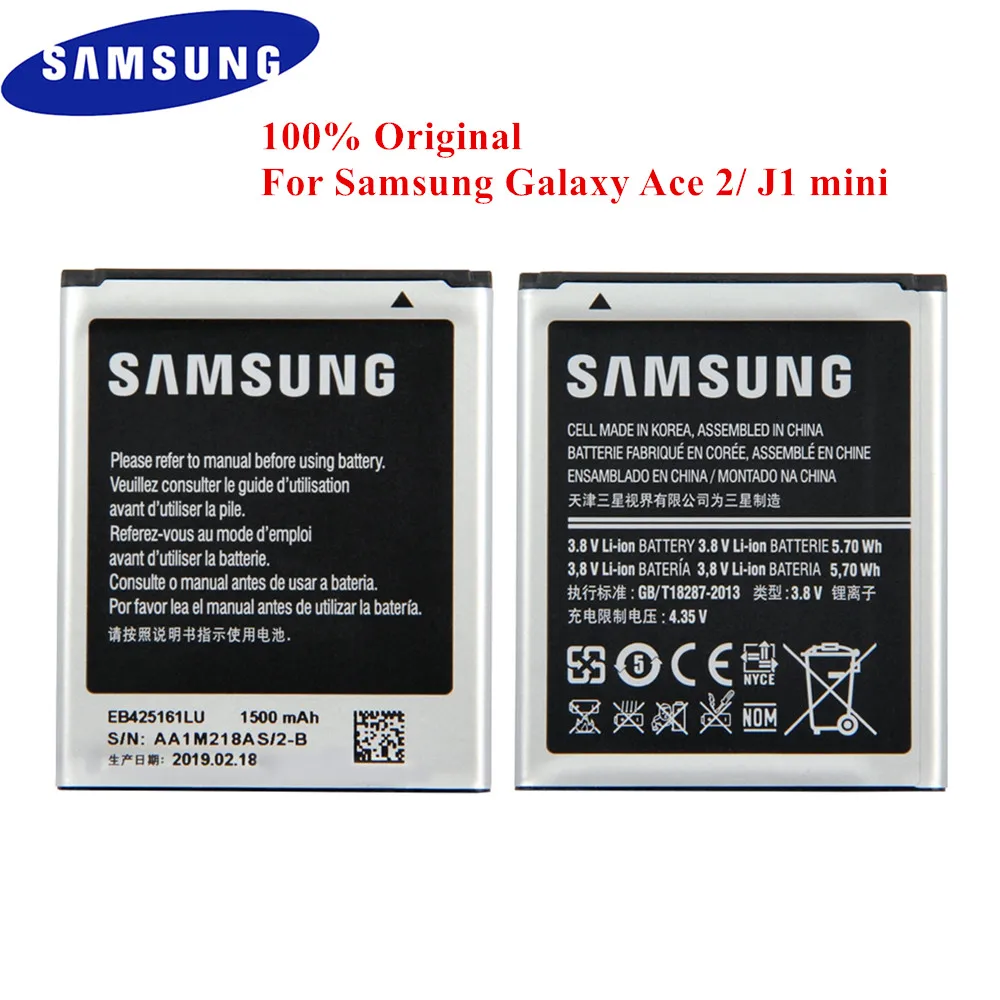 Оригинальный аккумулятор EB425161LU для Samsung Galaxy Ace 2 I8160 S7562 S7560 S7566 S7568 S7572 S7580 i8190 I739 S7582