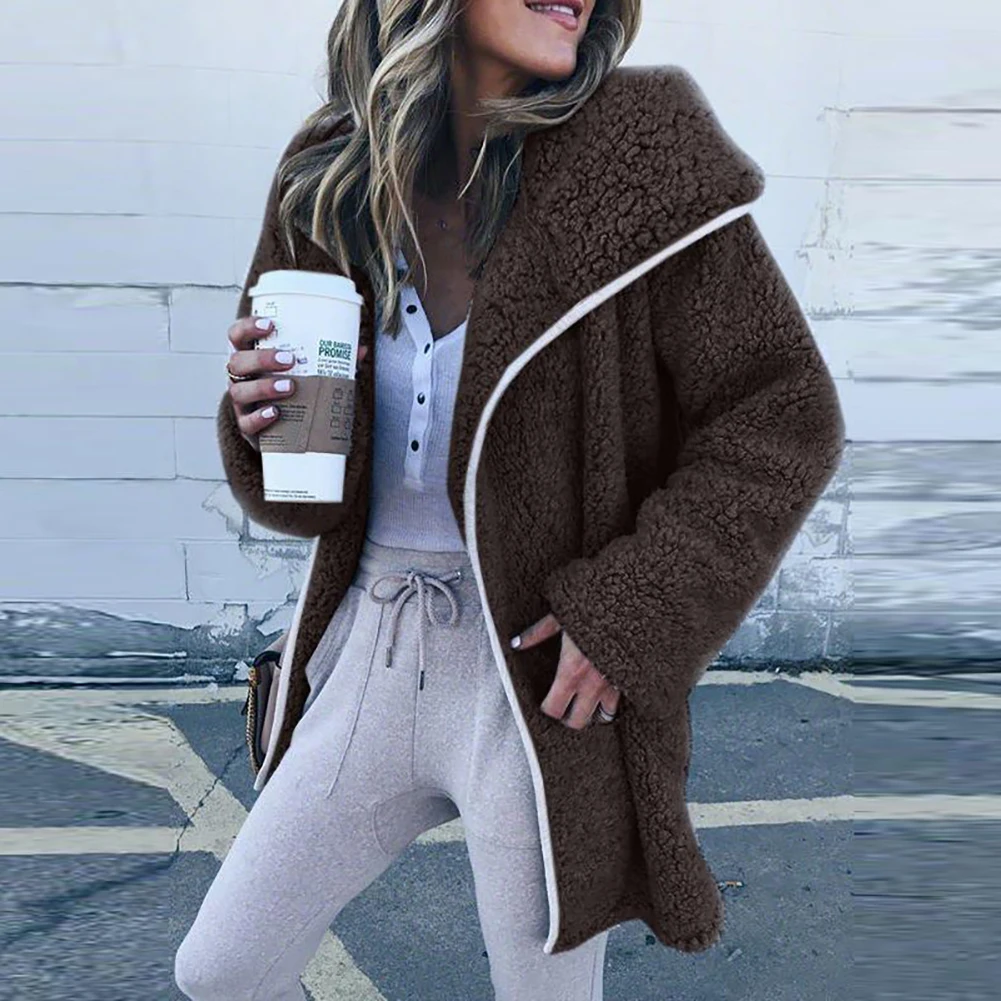 Women Autumn Winter Solid Color Long Sleeve Faux Fleece Loose Warm Jacket Coat Loose Outerwear Female Streetwear M-3XL
Women Autumn Winter Solid Color Long Sleeve Faux Fleece Loose Warm Jacket Coat Loose Outerwear Female Streetwear M-3XL
