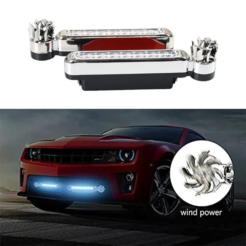 2pcs LED Wind Powered Vehicle Lights Automobile Daytime Cars Running Car Lamp No Need External Supply Rotation Fan With Energy 
2pcs LED Wind Powered Vehicle Lights Automobile Daytime Cars Running Car Lamp No Need External Supply Rotation Fan With Energy