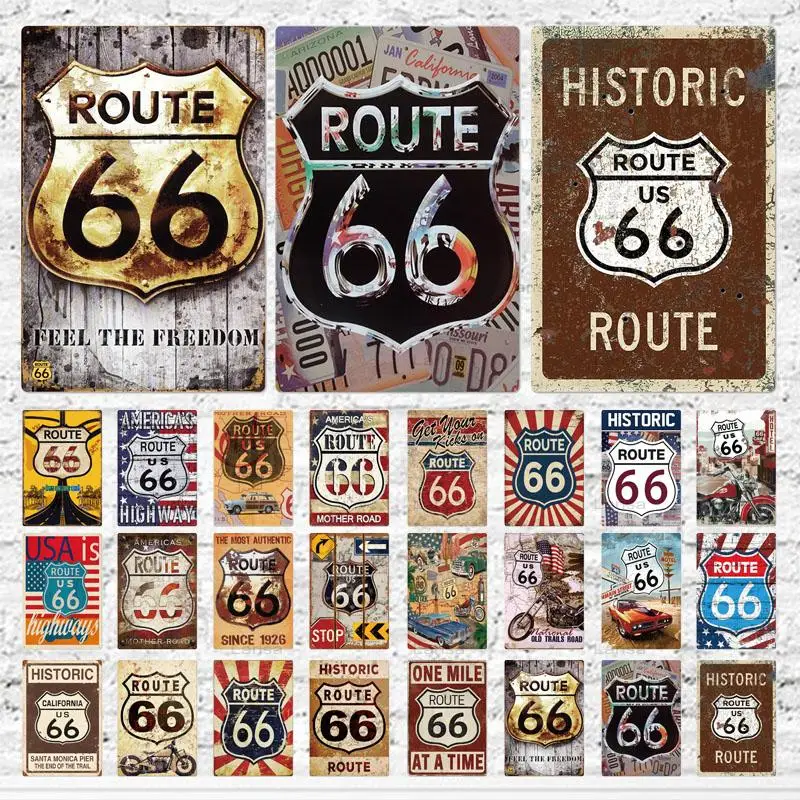 Route 66 Metal Sign Plaque Metal Vintage Pub Bar Decor Tin Sign Plate Poster Home Decor Metal Painting Wall Art Sticker
Route 66 Metal Sign Plaque Metal Vintage Pub Bar Decor Tin Sign Plate Poster Home Decor Metal Painting Wall Art Sticker