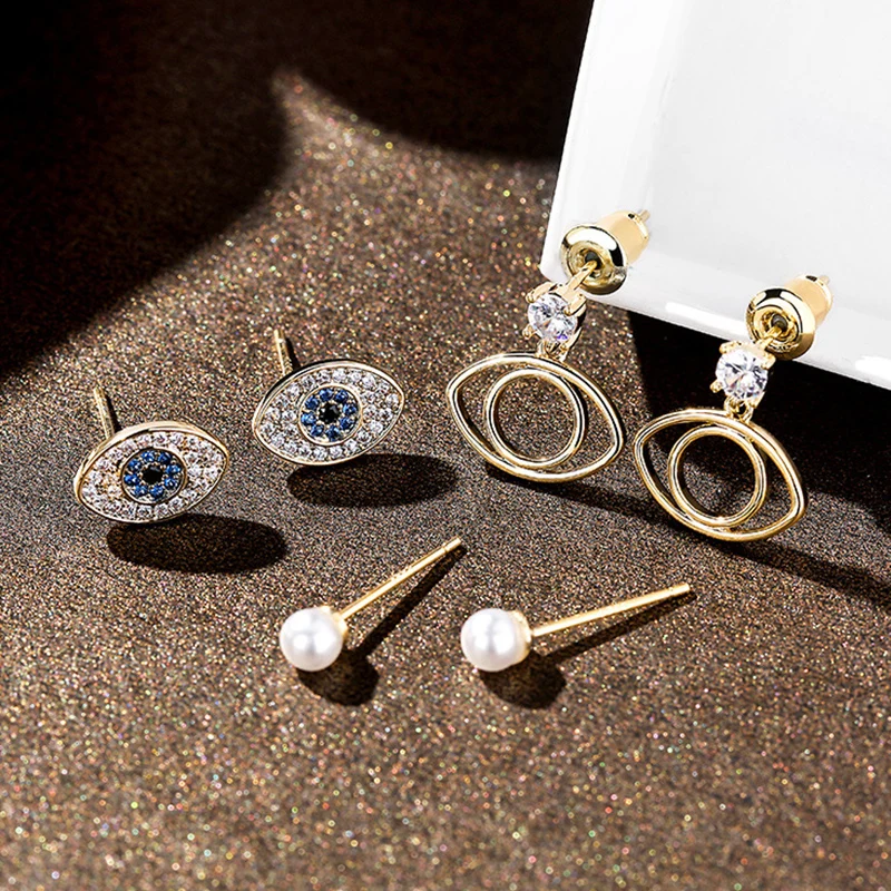 S925 Sterling Silver evil eye Terling Silver Stud Earrings Set Punk Elegant Blue Luxury Rhinestone Eyes Women Jewelry Gift
S925 Sterling Silver evil eye Terling Silver Stud Earrings Set Punk Elegant Blue Luxury Rhinestone Eyes Women Jewelry Gift