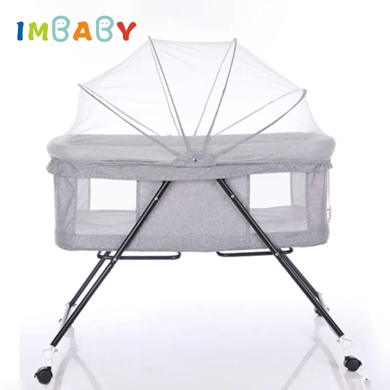 IMBABY детская кроватка для путешествий Складная портативная комфортная шейкер