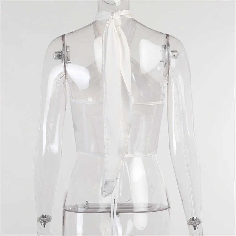 Women Sexy Mesh Corset Belt Crop Top Fashion Slim Tube Tops Vest Woman Club Halter Bandage Tank White Skinny Breast Clothes 2021
Women Sexy Mesh Corset Belt Crop Top Fashion Slim Tube Tops Vest Woman Club Halter Bandage Tank White Skinny Breast Clothes 2021