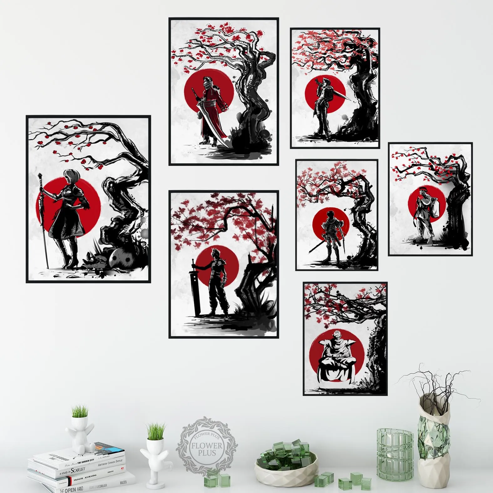 Японский персонажей аниме Wall Art Краски Настенный декор холст Художественная