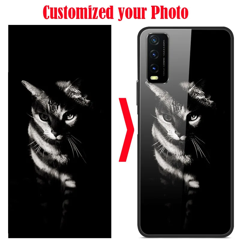 Индивидуальный DIY стеклянный чехол для телефона Vivo Y20 Y20i Y20S Y30 Y50 Y11S Y12s V17 Neo Y7S Z5 Z1X S1