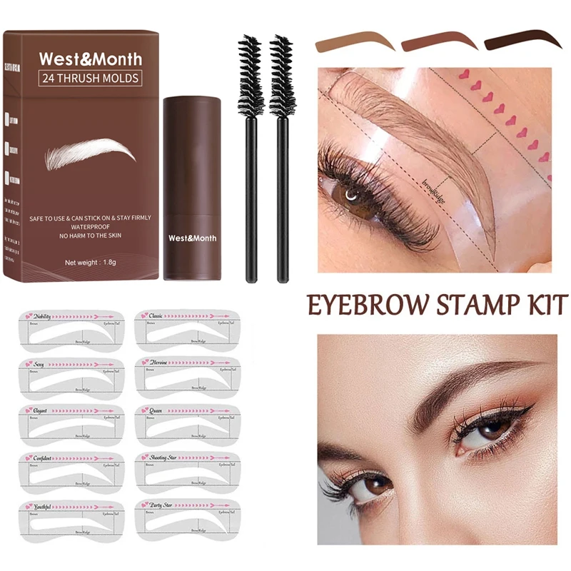 New Eyebrow Waterproof One Step Brow Stamp Shaping Kit Hair Line Instantly Black Root Long Lasting Natural Makeup Cosmetic Tool
New Eyebrow Waterproof One Step Brow Stamp Shaping Kit Hair Line Instantly Black Root Long Lasting Natural Makeup Cosmetic Tool