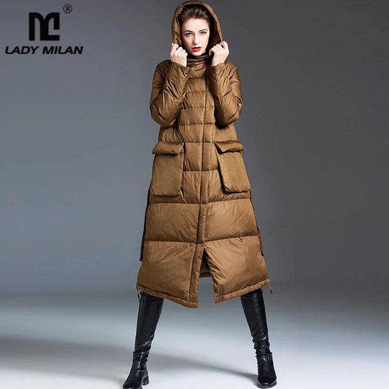 Women's Runway Down Coats Hooded Collar White Duck Down Thick Warm Parkas Fashion Winter Outerwear
Women's Runway Down Coats Hooded Collar White Duck Down Thick Warm Parkas Fashion Winter Outerwear