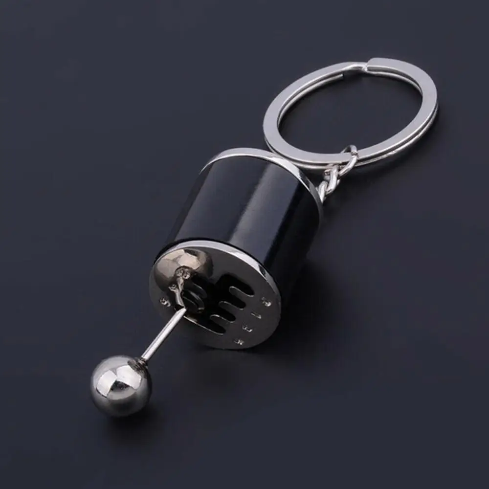 Creative Keychains Six-Speed Manual Shift Gear Keychain Auto Car's Parts Toy Short Shifter Knob Metal Gift Race Car Stalls Head |