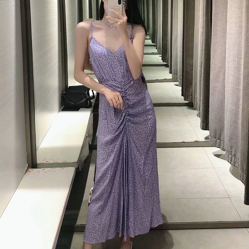 ZA Summer Women Folds Camisole Dress Midi Printed Backless Dresses Lady Party Vestido Elegant Girl A-line Causal Outfits
ZA Summer Women Folds Camisole Dress Midi Printed Backless Dresses Lady Party Vestido Elegant Girl A-line Causal Outfits