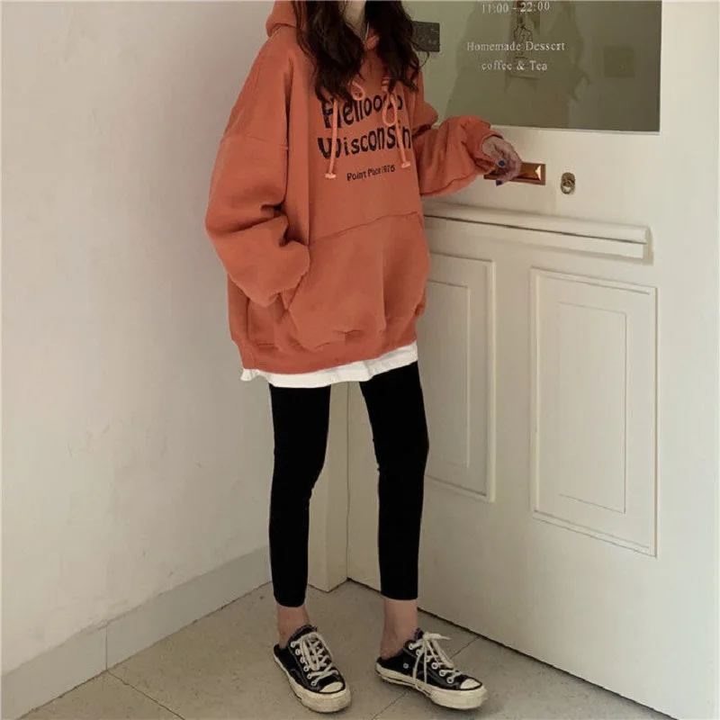 Winter loose plus velvet thick long-sleeved sweater women's jacket Hoddie For Teens Harajuku Hoodies Female Hoody Tops letter
Winter loose plus velvet thick long-sleeved sweater women's jacket Hoddie For Teens Harajuku Hoodies Female Hoody Tops letter