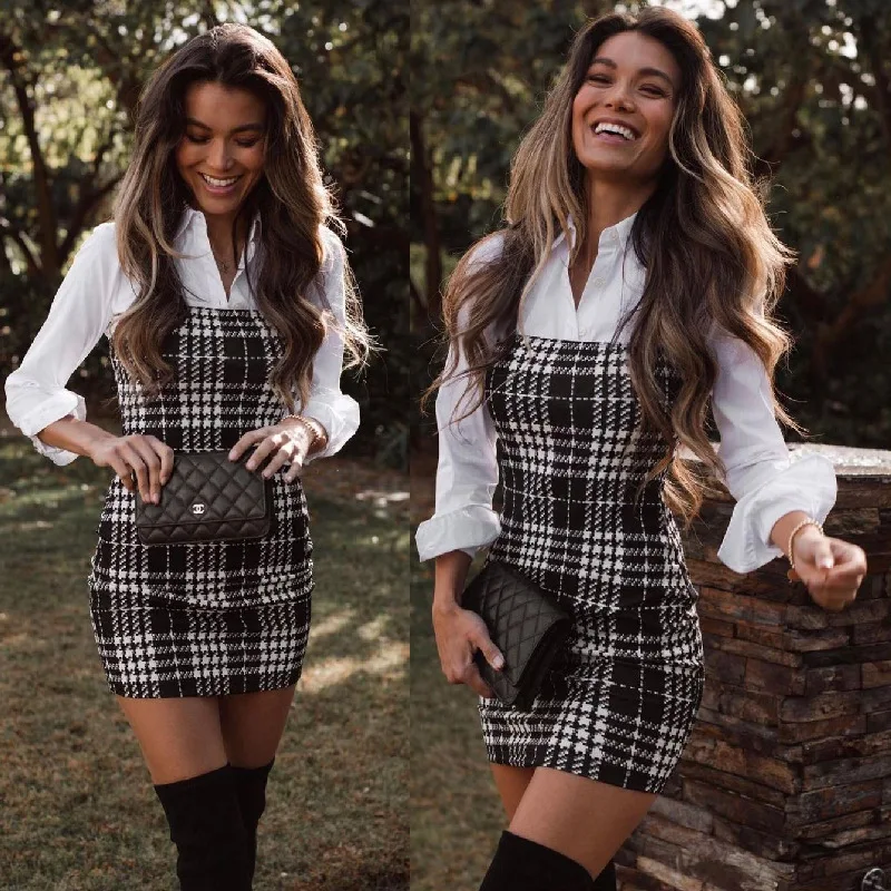 Women's Sexy Black Plaid Long-sleeved Stitching Bodycon Dress 2021 Fall Fashion Plus Size Harajuku Party Club Dress Office Lady
Women's Sexy Black Plaid Long-sleeved Stitching Bodycon Dress 2021 Fall Fashion Plus Size Harajuku Party Club Dress Office Lady