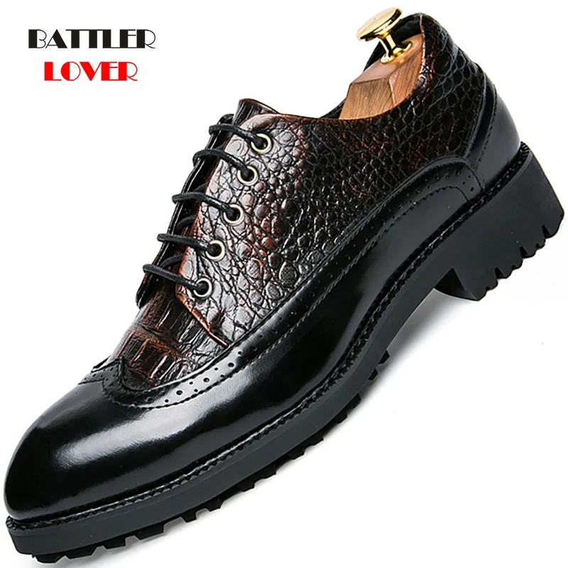 Alligator Pattern Leather Dress Shoes for Men 2021 Luxury Fashion Wedding Brogue Shoes Male Night Club Oxfords Footwear Hombre
Alligator Pattern Leather Dress Shoes for Men 2021 Luxury Fashion Wedding Brogue Shoes Male Night Club Oxfords Footwear Hombre