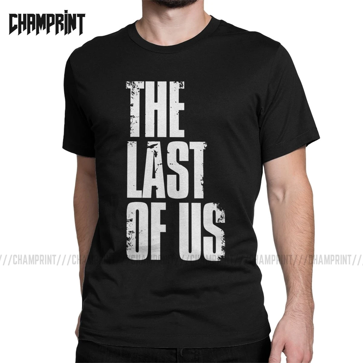 Футболка мужская с надписью The Last Of Us хлопковая тенниска круглым вырезом принтом