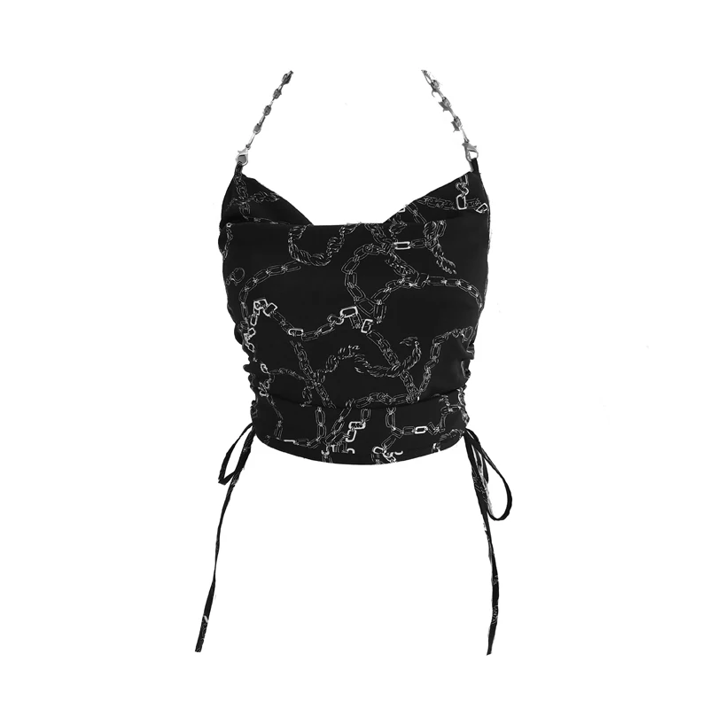 Y2k Crop Top Women Summer Chain Strap Chic Fashion Punk Rock Cool Girl Lacing Drawstring Sexy Tops Aesthetic Clothes Streetwear
Y2k Crop Top Women Summer Chain Strap Chic Fashion Punk Rock Cool Girl Lacing Drawstring Sexy Tops Aesthetic Clothes Streetwear