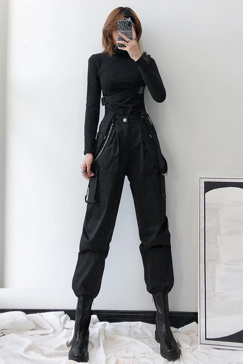 Punk style strap overalls women's handsome Street cool Hip Hop Jazz Hip Hop hip hop high waist slim Leggings
Punk style strap overalls women's handsome Street cool Hip Hop Jazz Hip Hop hip hop high waist slim Leggings