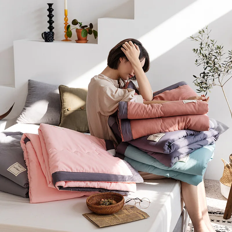 NEW Washable Solid Colors Summer Nap Air Condition Quilt Home Office Bedding Washed Cotton Sofa Nap Cover Blanket Thin Comforter 
NEW Washable Solid Colors Summer Nap Air Condition Quilt Home Office Bedding Washed Cotton Sofa Nap Cover Blanket Thin Comforter