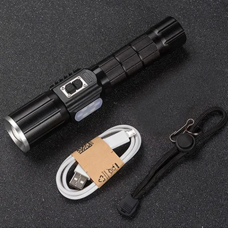 New Tactical Hunting Flash Light Led USB Rechargeable Retractable Zoom Adjustment Flashlight With Side Warning Light Outdoor
New Tactical Hunting Flash Light Led USB Rechargeable Retractable Zoom Adjustment Flashlight With Side Warning Light Outdoor