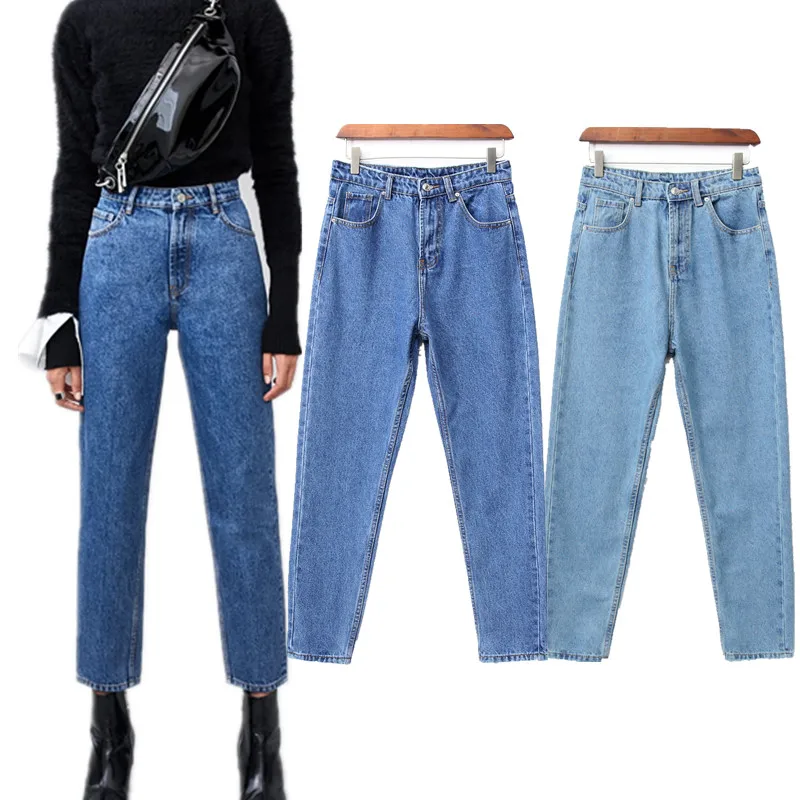 

Женские рваные джинсы Maxdutti, новые женские джинсы в стиле high street, винтажные джинсы МОМ, шаровары из 100% хлопка с завышенной талией