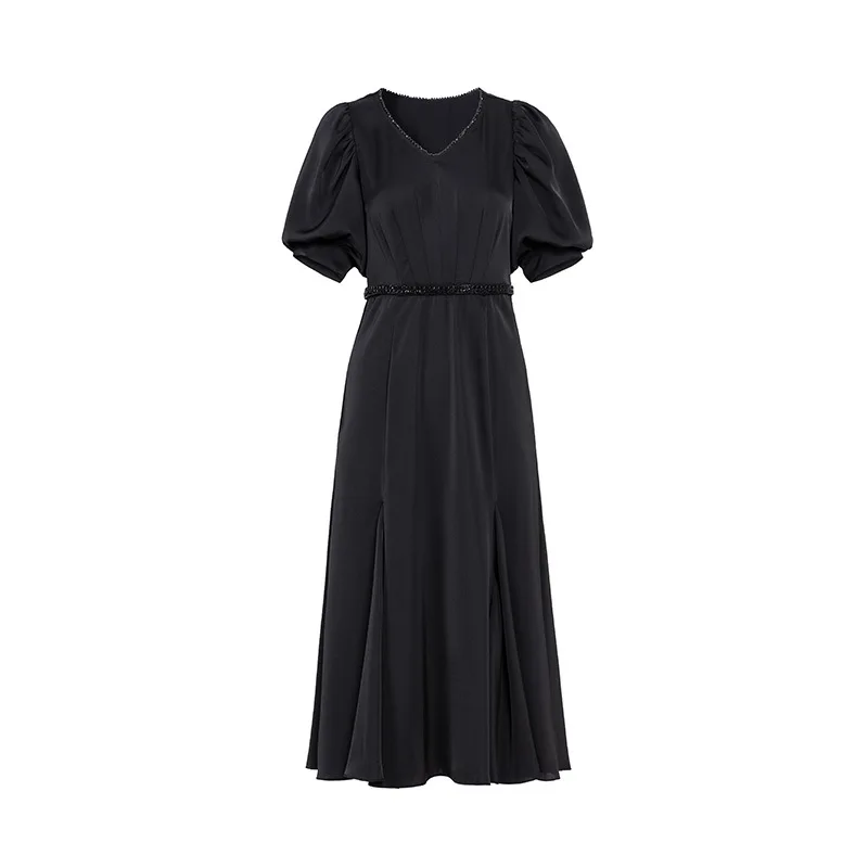 Gezelligheid Dresses For Women 2021 Summer New Fashion Elegant Party French V-Neck Puff Sleeves Beaded Pleated White Midi Dress
Gezelligheid Dresses For Women 2021 Summer New Fashion Elegant Party French V-Neck Puff Sleeves Beaded Pleated White Midi Dress