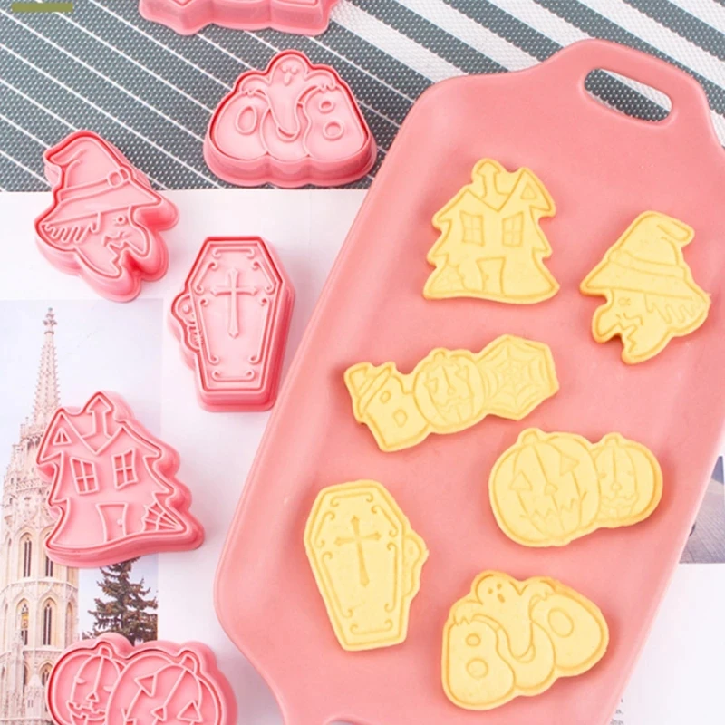 6Pcs Happy Halloween Cookie Mould Plastic Sugar Stamp Fondant Cake Mold Cartoon Biscuit Cookie Cutters Cookie Decorating Tools
6Pcs Happy Halloween Cookie Mould Plastic Sugar Stamp Fondant Cake Mold Cartoon Biscuit Cookie Cutters Cookie Decorating Tools