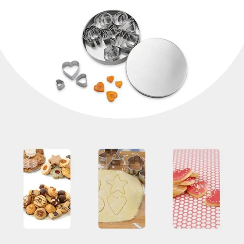24Pcs Stainless Steel Cookie Biscuit Cutter Square Flower Star Heart Mold Fondant Stamp Cookies Baking Decorating Tools
24Pcs Stainless Steel Cookie Biscuit Cutter Square Flower Star Heart Mold Fondant Stamp Cookies Baking Decorating Tools
