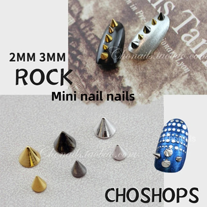 New 100 Pieces of Nail Art Rivets Punk Rock All Kinds of Gold and Silver Bullets 3*3mm Alloy DIY Nail Decoration Accessorie Tool
New 100 Pieces of Nail Art Rivets Punk Rock All Kinds of Gold and Silver Bullets 3*3mm Alloy DIY Nail Decoration Accessorie Tool