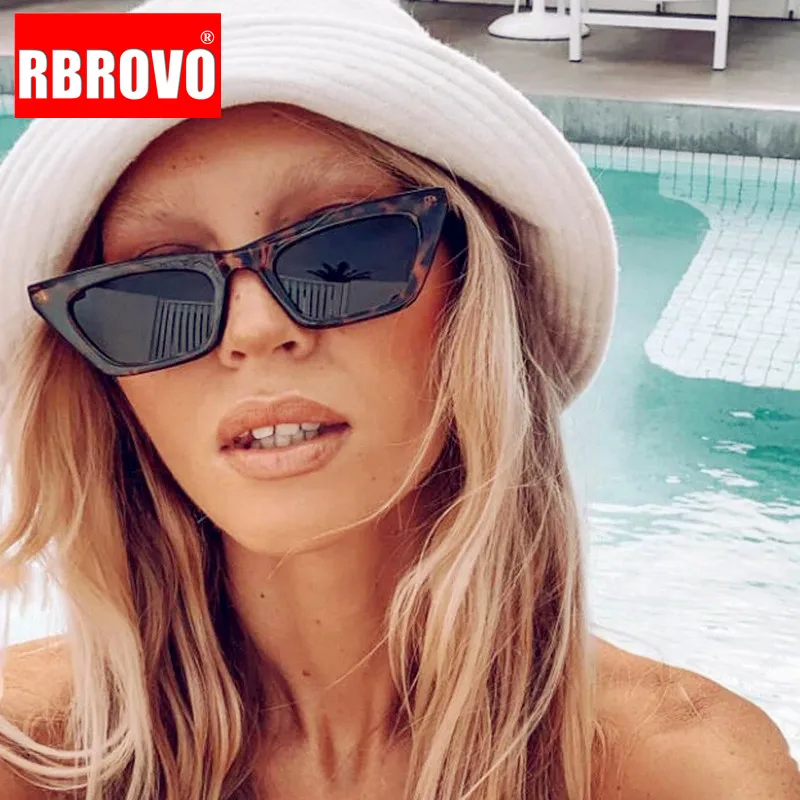 

RBROVO 2021 солнцезащитные очки «кошачий глаз» Для женщин Винтаж маленькие рамки солнцезащитные очки для Для женщин Элитный бренд дизайнерские ...