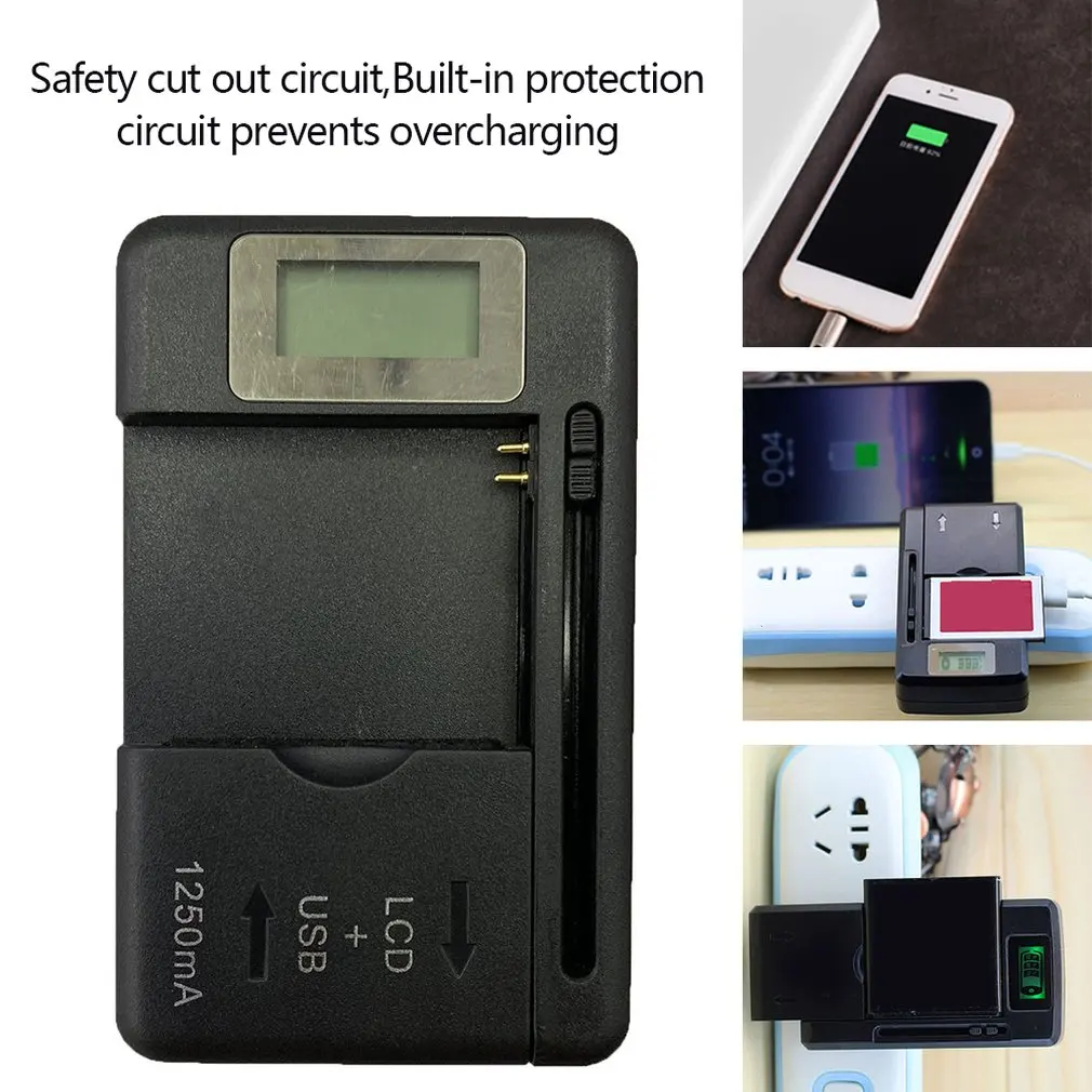 Universal Mobile Battery Charger LCD Indicator Screen For Cell Phones With USB-Port Most Lithium-Ion Batteries | Электроника