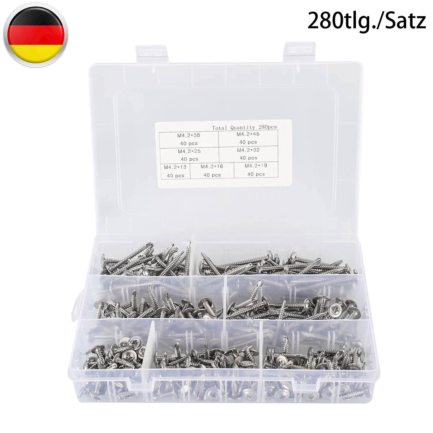 280pcs 410 Stainless Steel Round Head Self-drilling Screw With Gasket Self-drilling Self-tapping Screw
280pcs 410 Stainless Steel Round Head Self-drilling Screw With Gasket Self-drilling Self-tapping Screw