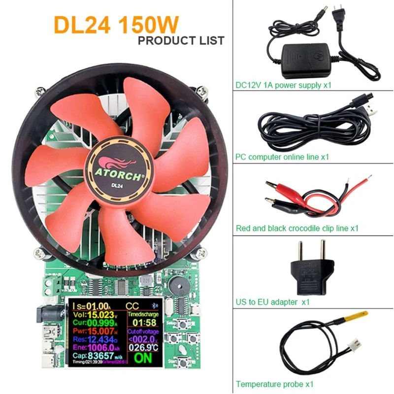 DL24 Adjustable Constant Current Discharge Load Aging Tester Discharge USB Voltage Current Tester
DL24 Adjustable Constant Current Discharge Load Aging Tester Discharge USB Voltage Current Tester