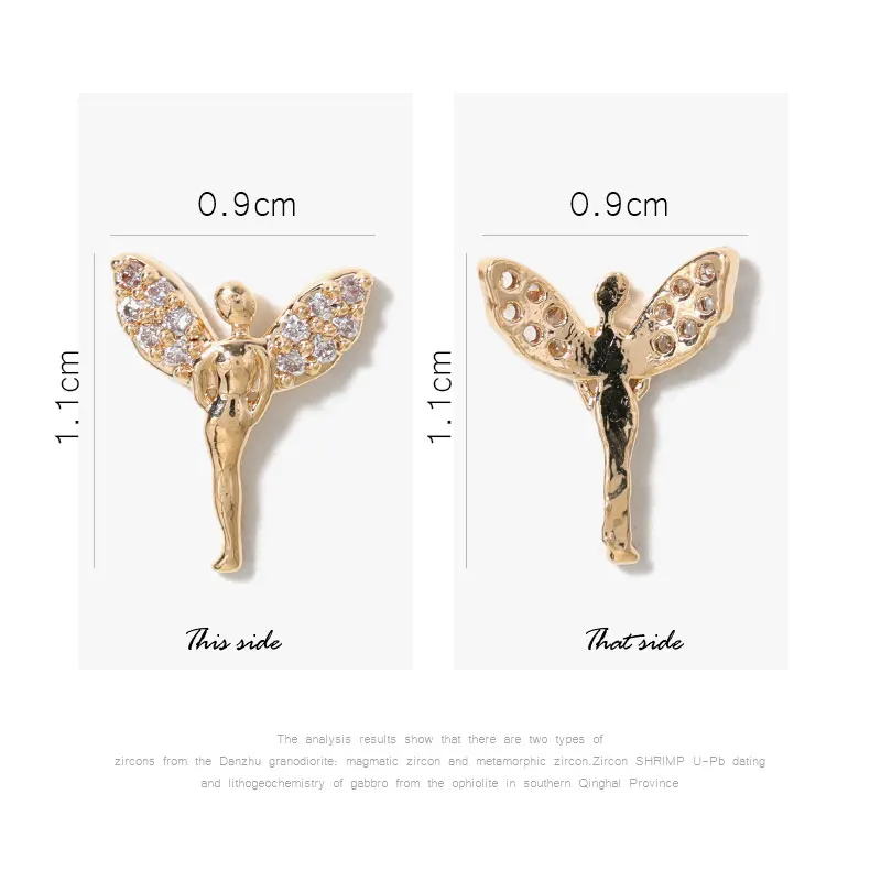 2PC Quality Luxury Zircon Crystal Rhinestones For Nail Alloy Gold Nail Art Decorations Fashion Chains Tassel Jewelry Ornaments