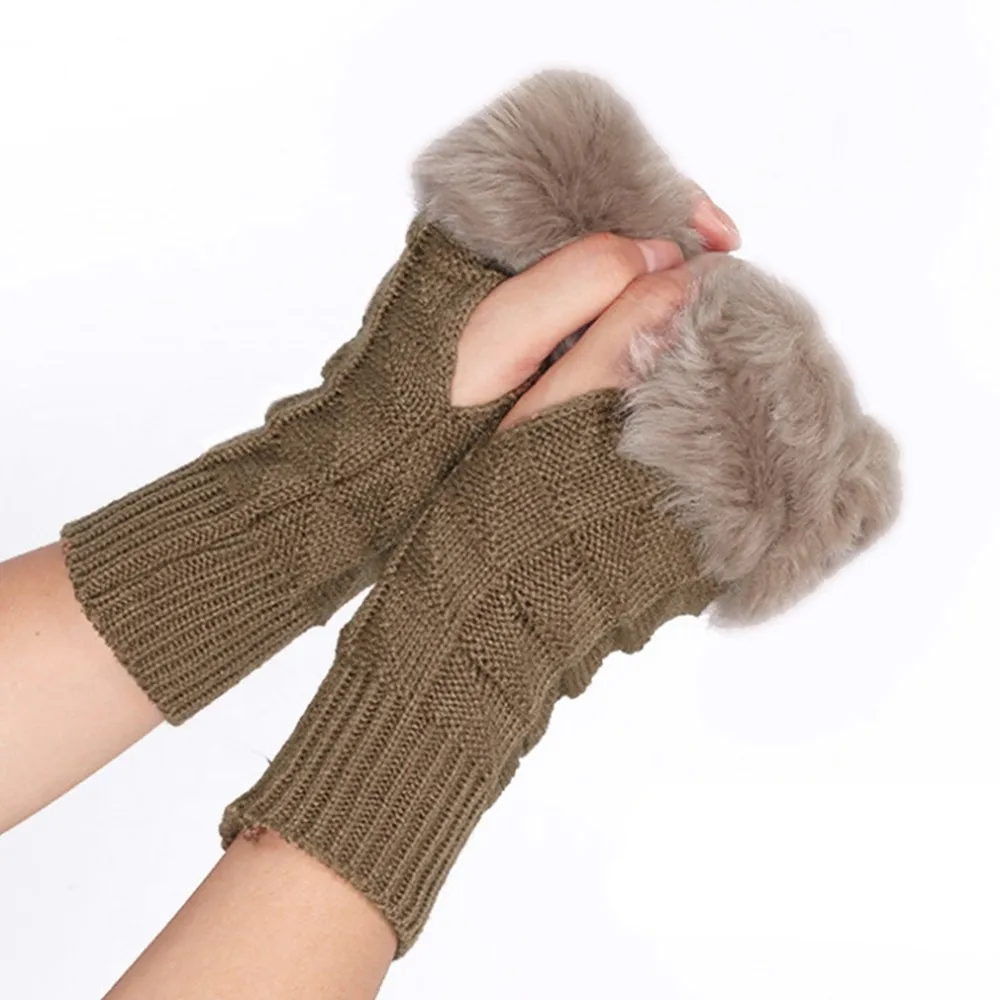 Women Winter Warm Fingerless Gloves Knitted Faux Rabbit Fur Wrist Mitten Knitted Half Finger Gloves Leaky Finger Gloves
Women Winter Warm Fingerless Gloves Knitted Faux Rabbit Fur Wrist Mitten Knitted Half Finger Gloves Leaky Finger Gloves