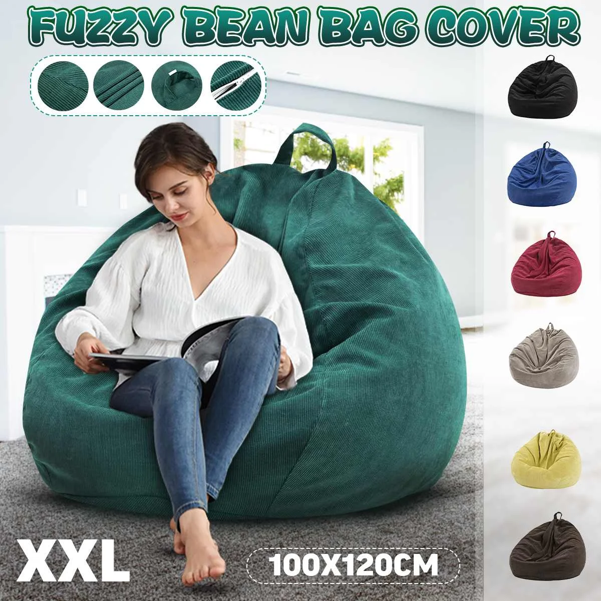 100*120cm Bean Bag Cover Chairs Cover with Inner Liner Warm Corduroy Lounger SeatLazy Sofa Pouf Puff Couch Tatami Living Room
100*120cm Bean Bag Cover Chairs Cover with Inner Liner Warm Corduroy Lounger SeatLazy Sofa Pouf Puff Couch Tatami Living Room