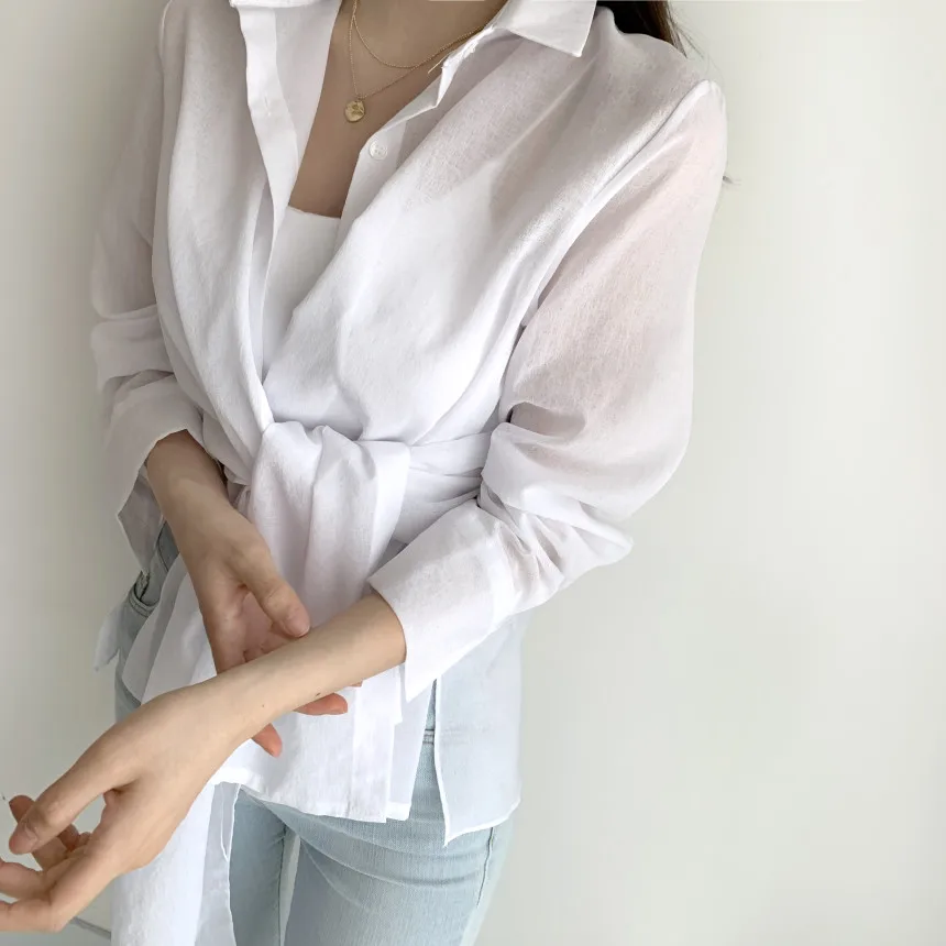ONALIPPA Women Shirt 2021 Autumn Korean Temperament Lapel Single-Breasted Buckle Tie-Up Design Irregular Long-Sleeved Blouses
ONALIPPA Women Shirt 2021 Autumn Korean Temperament Lapel Single-Breasted Buckle Tie-Up Design Irregular Long-Sleeved Blouses