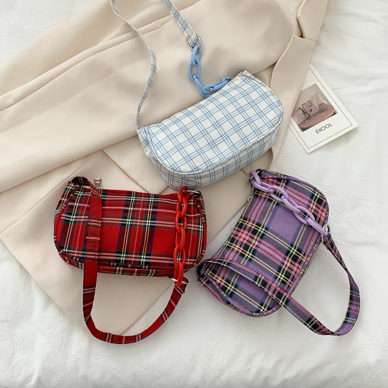 Fashion Plaid Handbag PU Leather Portable Women Acrylic Chain Underarm Shoulder Bags Female Casual Street Travel Tote bag
Fashion Plaid Handbag PU Leather Portable Women Acrylic Chain Underarm Shoulder Bags Female Casual Street Travel Tote bag