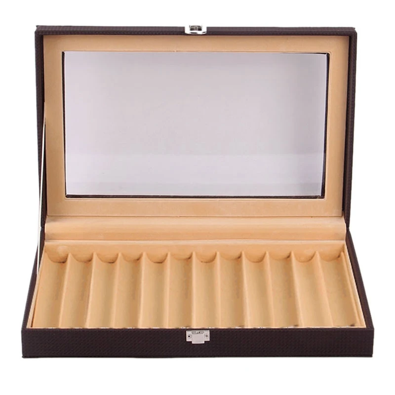 12 Slots Wooden Fountain Pen Display Case, Luxury Topped PU Leather Pen Display Case Jewelry Organizer
12 Slots Wooden Fountain Pen Display Case, Luxury Topped PU Leather Pen Display Case Jewelry Organizer