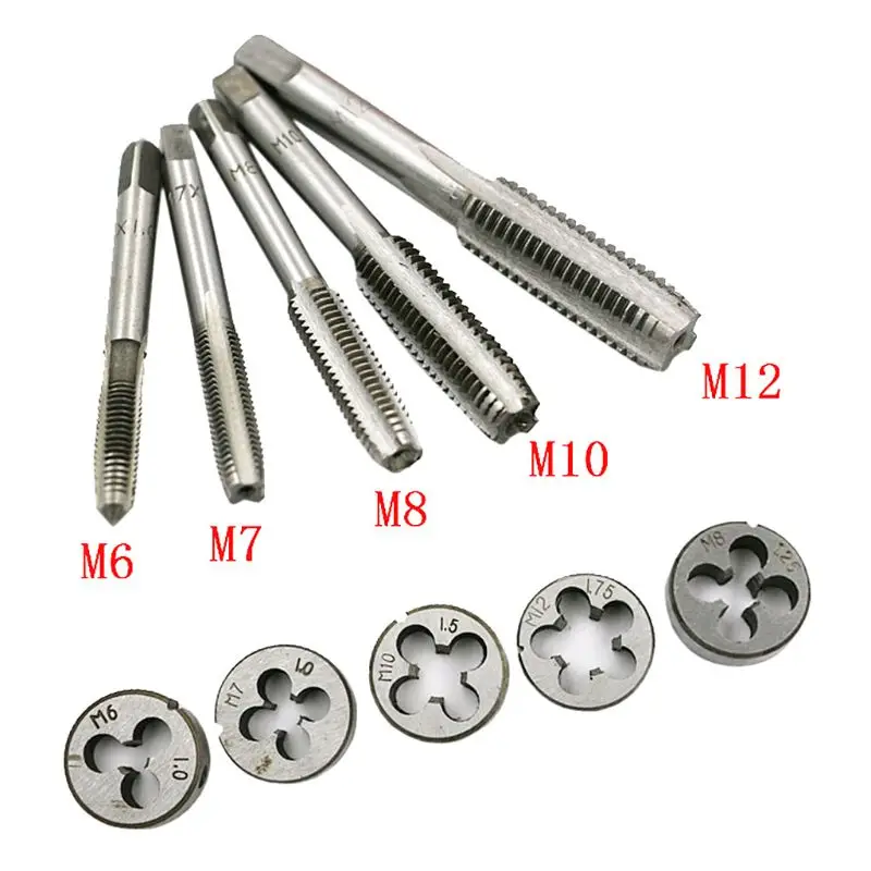 12pcs Tap Die Set M3-M12 Screw Thread Metric Taps Wrench Dies DIY Kit Wrench Screw Threading Hand Tools Alloy Metal with P9YB
12pcs Tap Die Set M3-M12 Screw Thread Metric Taps Wrench Dies DIY Kit Wrench Screw Threading Hand Tools Alloy Metal with P9YB