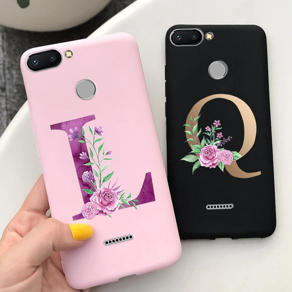 Чехол для Xiaomi Redmi 6 6A 5A 4A мягкие силиконовые чехлы с милыми буквами телефонов a Redmi4A