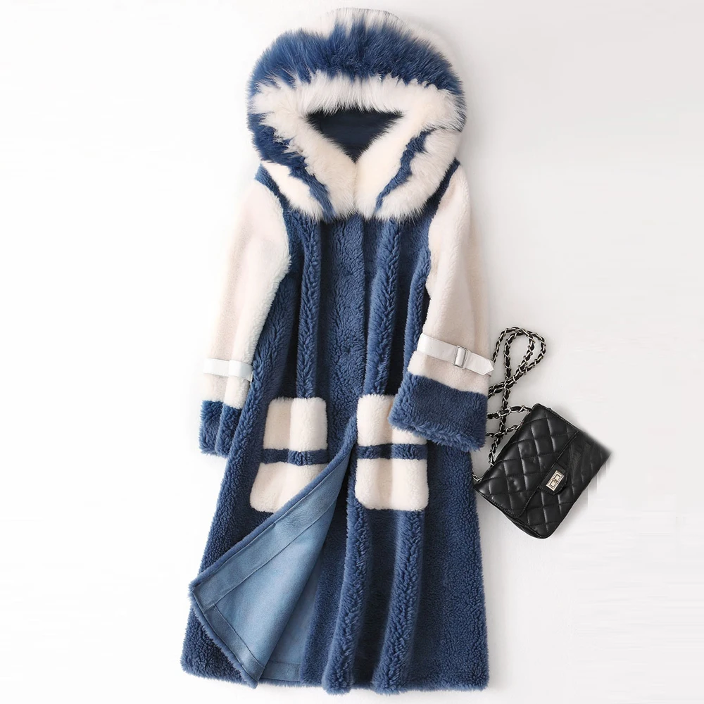Faux Fur Jacket Rabbit Collar Winter Thick Warm Fluffy Coat Hooded Plus Size Futerka Damskie 2019 Long Lambswool | Женская одежда