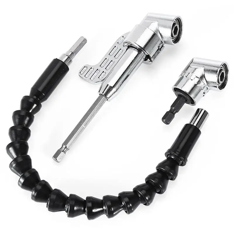 1/4 inch Flexible Hex Shaft Screwdriver Power Drill Bit Extension 105 Degrees Corner Device + Screwed Joint + Flexible Extension 
1/4 inch Flexible Hex Shaft Screwdriver Power Drill Bit Extension 105 Degrees Corner Device + Screwed Joint + Flexible Extension