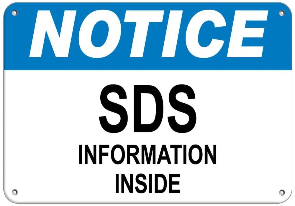 Notice SDS Information Inside Hazard Sign Notice Signs Label Vinyl Decal Sticker Kit OSHA Safety Label Compliance Signs 8"
Notice SDS Information Inside Hazard Sign Notice Signs Label Vinyl Decal Sticker Kit OSHA Safety Label Compliance Signs 8"